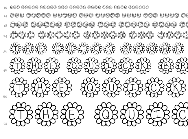 Flower Power font waterfall